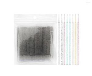 Maquage d'éponges 100pcs Crystal Micro Brush Cyro Brush Extension Individual Lash Rettrage Stick Stick Cotton Bourds pour l'oreille C8656456