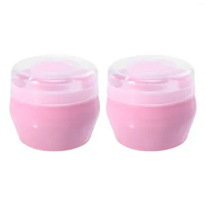 Make -up sponzen 2 sets spons talkpoeder container baby bad stoffing case kids baby puff doos houder dispenser