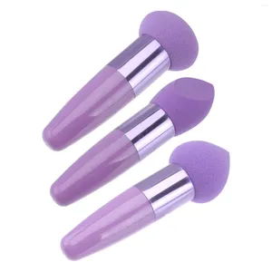 Éponges de maquillage 3 pièces stylo de beauté outils multifonctions stylos de maquillage en émulsion avec poignée bouffées de poudre de voyage visage