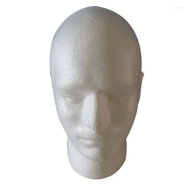 Esponjas de maquillaje 3X peluca masculina exhibición cosmetología maniquí cabeza soporte modelo espuma blanco