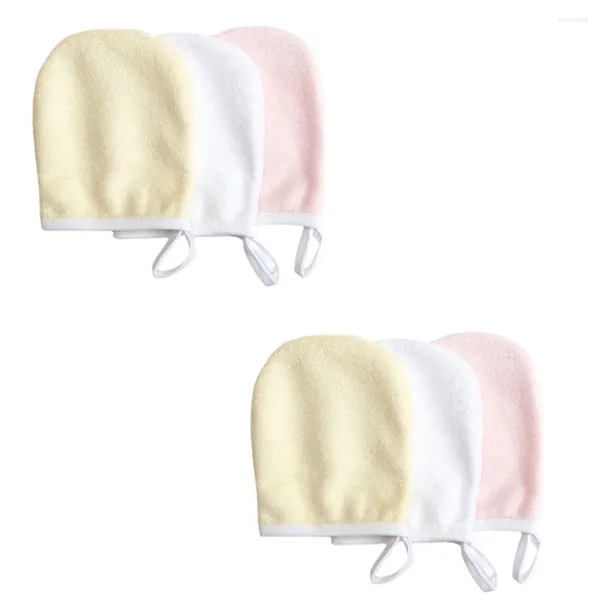 Éponges de maquillage 6 pièces tampons nettoyants en tissu dissolvant en microfibre pour l'élimination exfoliante ( )