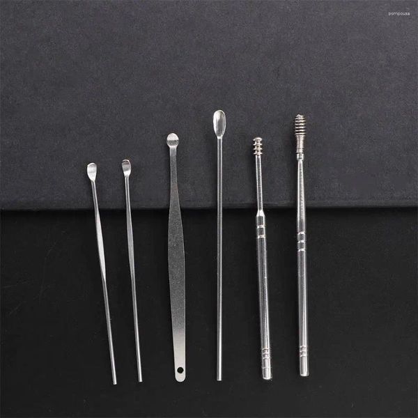 Esponjas de maquillaje 6 unids/set profesional portátil reutilizable espiral masaje Earpick limpiador de canal auditivo removedor de cera herramientas de cuidado