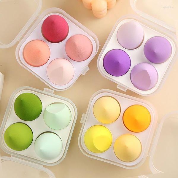 Esponjas de maquillaje Caja de huevos Soplo de polvo Huevos de belleza No comer Base súper suave Esponja de calabaza Seca y húmeda Doble propósito