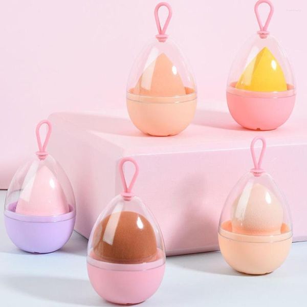 Esponjas de maquillaje Vacío Transparente Puffs Caja de secado Estuche de almacenamiento Portable Puff Egg Stand Cosmetic Rack Holder Shaped Sponge Blender S6D4