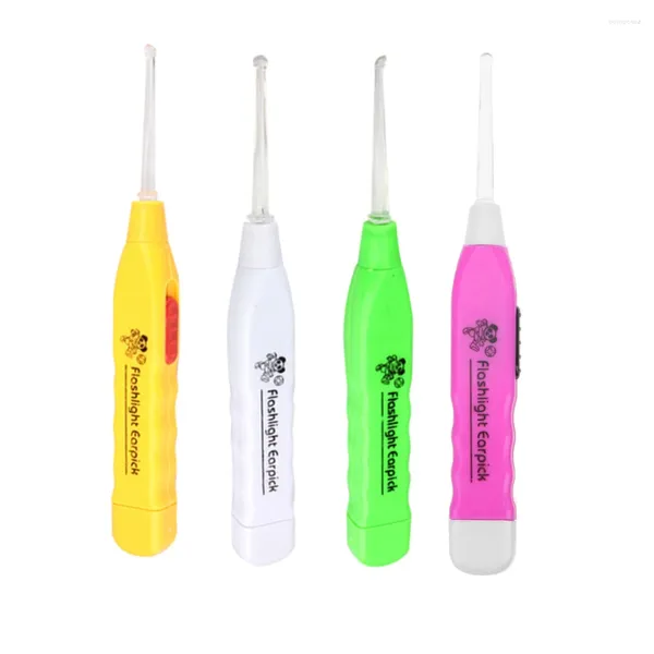 Téponges de maquillage LED Oreilles illuminées Spoon Nettoyage de la poignée sans glissement avec pinceau Baby Wax Retrowing Tools Random Care Tool