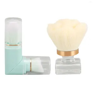 Éponges de maquillage synthétiques en forme de fleur, brosse à Double extrémité rétractable, cosmétique blanc bleu