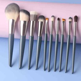Ensemble d'outils de maquillage sans type pinceau de maquillage bleu de haute qualité utilisé pour la coupe des sourcils poudre de contour cheveux synthétiques 10 220423