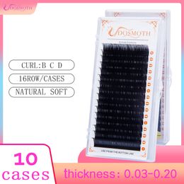 Make-uptools 10 Trays 16Rows/Case 7-16mm 3D Mink Wimelash Extensions Levers False Fake Wimel Extension Individual Lashes Cosmetics 230307