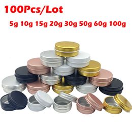 Outils de maquillage 100PCS 5g 10g 15g 20g 30g 50g 60g 100g Pots en aluminium en métal 50ml Vide Cosmétique Soins du visage Crème pour les yeux Baume à lèvres Brillant Emballage 230308