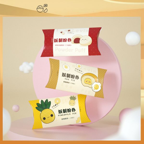 Outils de maquillage 1pack = 3pcs Demon I'm Pineapple Pie I'm Egg Yellow pie Coussin Puff BB Cream Sponge Puff Soft Double Face Use Makeup Tool 3pcs 230615