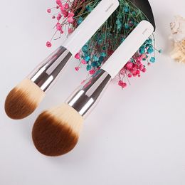 Outils de maquillage 2 pièces ensemble pinceau à poudre de grande taille pinceaux de fond de teint pinceau de maquillage contour cosmétiques de beauté poignée blanche 230204