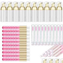 Make -upgereedschap 30 stuks Lash Shampoo -borstels Lege zeepflessen Set zijn onder meer 10 wimpermascara Peel af