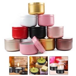 Make -upgereedschap 30 stks aluminium kaarsentin 50 ml ronde kaarsencontainers cosmetische potten olieroom pot leeg aromatherapie afgedicht metaal kan reizen 230308