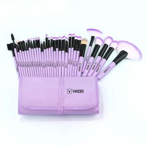 Outils de maquillage 32pcs pinceaux violet professionnel de haute qualité cheveux naturels fond de teint cosmétique poudre fard à paupières pinceau ensemble 231025