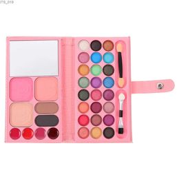 Outils de maquillage 33 couleurs Palette de maquillage enfants jouet plaque d'ombre à paupières poêle pliante organique 33 couleurs palettes de fard à paupières poudre Blush bébé débutant