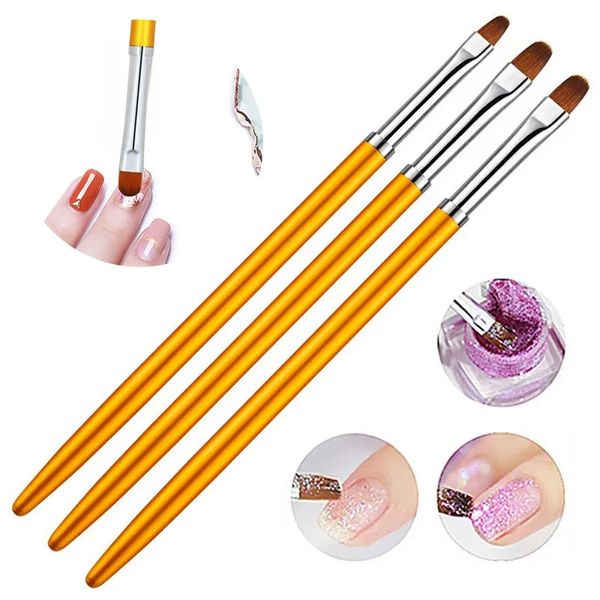 Outils de maquillage 3pcsset Nail Painting Pen Set Art UV Gel Extension Builder Pétale Fleur Dessin Brosse Brosses Manucure 231020