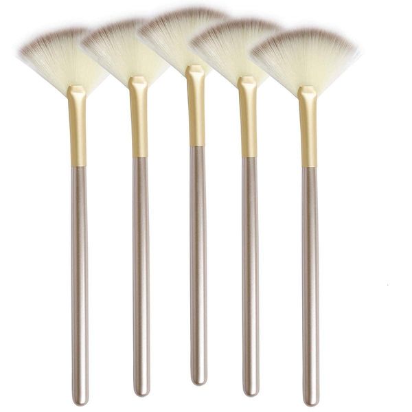 Outils de maquillage 5 pièces brosses de ventilateur brosse douce applicateur cosmétique manche en bois et fibre pour masque de peeling glycolique 230627