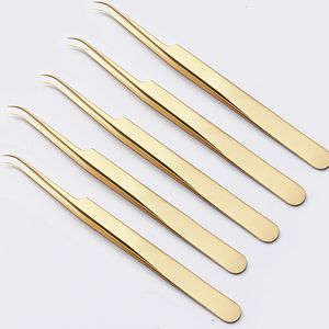 Outils de maquillage 5pcs volume cils et volume pince à épiler professionnel haute précision en acier inoxydable pince à épiler extension de cils pincet 230531