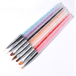 Make -upgereedschap 7 stcset kleurrijke strass pech om nail art borstel voor het tekenen van snijvoering schilderen pennen multifunction manicure borstels kits 221024