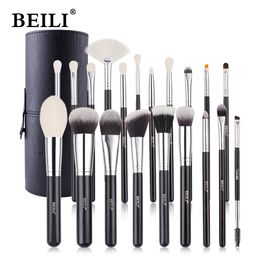 Outils de maquillage Beili Black 122022PCS Brosses Set Natural Goat Hair Powder Foundation Falyshadow Foundow Making Up Brush 230816