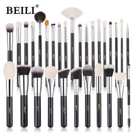 Outils de maquillage BEILI Goat Brush Set Pinceaux Fard à Paupières Fondation Professionnelle Mélange Sourcils Fan Blush brosse maquiagens 230909