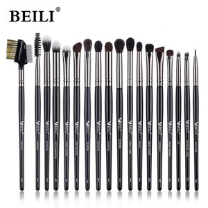 Outils de maquillage BEILI luxe noir 10-19 pièces pinceaux de maquillage pour les yeux poils de chèvre naturels fard à paupières sourcil Eyeliner ensemble de pinceaux de maquillage brochas maquillaje 231020