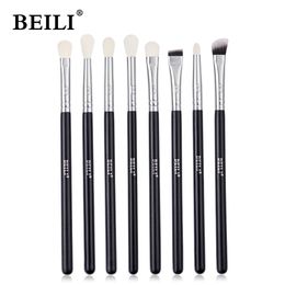 Herramientas de maquillaje BEILI Professional 6 / 8pcs Classic Natural Eye Makeup Brushes Set Eyeshadow Eyebrow Blending Smokey Black Beauty Make up Brushes 230724