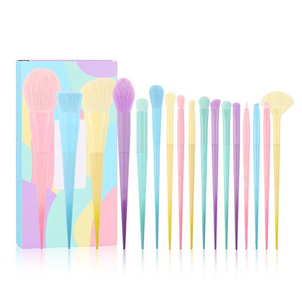 Outils de maquillage Ensemble de pinceaux de maquillage couleur bonbon 17 Ensemble de pinceaux de couleur macaron Pinceau correcteur Brosse à cils Kit de maquillage complet professionnel 230306