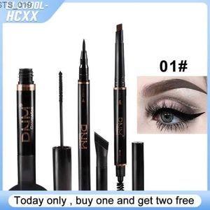 Makeup Tools DNM 3 pièces ensemble pour les yeux 7 couleurs longue durée imperméable Eyeliner Mascara crayon à sourcils ensemble Kit de maquillage mode cosmétiques outils de beauté