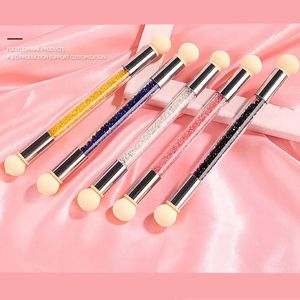 Make-up Gereedschap Tweekoppige Spons Bloeiende Gradiënt Pen Geschreven Gewassen Nail Art Brush UV Gel Polish Manicure 231020