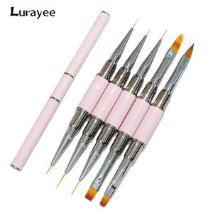 Make-up-Tools Dualended Nagel Pinsel Acryl Kunst Pinsel Professionelle Gel Polnisch Liner Blume Malerei Zeichnung Maniküre 231020