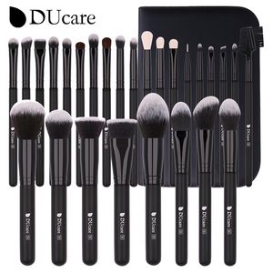 Outils de maquillage DUcare pinceau de maquillage noir professionnel fard à paupières fond de teint poudre doux pinceaux à cheveux synthétiques brochas maquillaje 230203