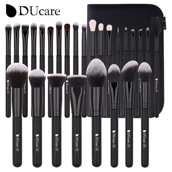 Herramientas de maquillaje DUcare Pincel de maquillaje negro Sombra de ojos profesional Base en polvo Pinceles de pelo sintético suave brochas maquillaje 230923