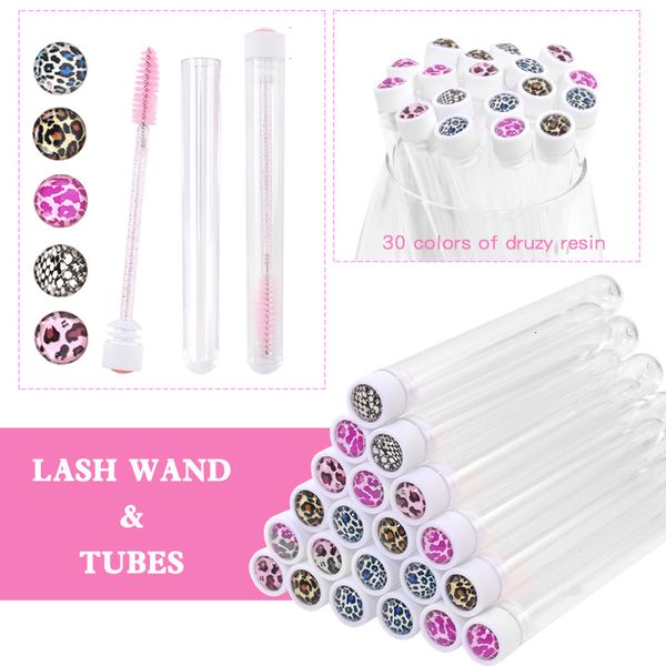 Outils de maquillage Brosses à cils Tube Baguettes de mascara jetables Lash s Fournitures Brosse à sourcils Réutilisable Leopard 230801