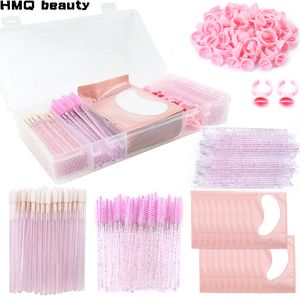 Outils de maquillage Ensemble d'extension de cils avec boîte à cils Micro Brosse Bande Colle Anneau Coussinet Pour Les Yeux Applicateur De Mascara Jetable Outil 230407