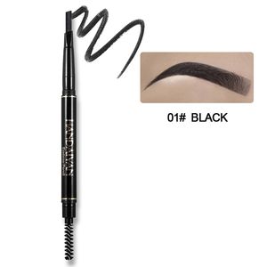 Outils de maquillage yeux Rehausseurs de sourcils Outil cosmétique Crayon à sourcils rotatif automatique 5 couleurs double tête étanche Style triangulaire non étourdi