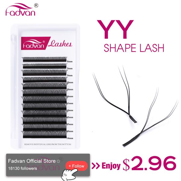 Outils de maquillage Fadvan YY Shape Lashes 005007 Faux Vison CDL 815mm BlackBrown Naturel Doux Cils Brésiliens Premade Volume Fan 230413