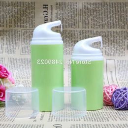 Make -upgereedschap groene essentie pomp fles witte kop plastic luchtloze flessen voor lotion shampoo cosmetische verpakking 100 pc's/lot qmsjv