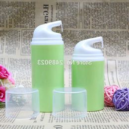 Make -upgereedschap Groene essentie Pompfles Witte kop Plastic Airless flessen voor lotion shampoo cosmetische verpakking 100 pc's/lot pucdv