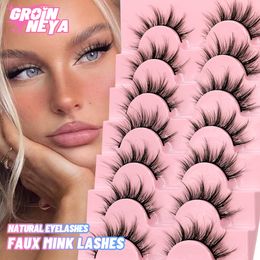 Outils de maquillage GROINNEYA 7 paires de cils 3D Naturel Faux Cils Moelleux Doux Croix Manga Wispy Extension de Cils 230413