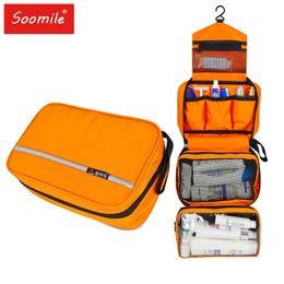 Herramientas de maquillaje Colgando Neceser para hombres Bolsas de cosméticos impermeables grandes Organizador de viaje Artículos de tocador para dama Maquillaje Inodoro Kit de baño plegable 230313