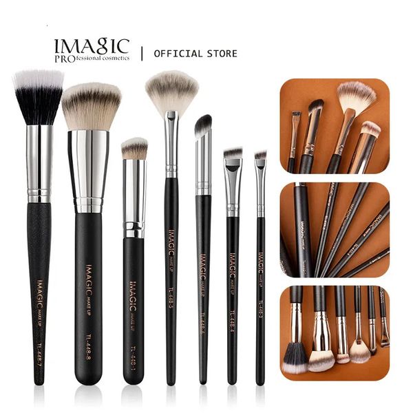 Outils de maquillage IMAGIC 7pcs brosse ensemble ombre à paupières eye-liner fond de teint correcteur poudre blush surligneur brosses cheveux doux cosmétiques 230927