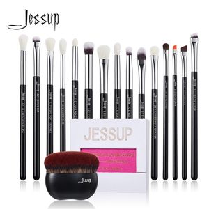 Make-up gereedschap Jessup oogmake-up kwastenset 15st Precieze oogschaduwborstel Wenkbrauw eyeliner Blending Concealer Natuurlijk synthetisch Zwart T177 230724