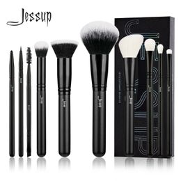 Make-up tools Jessup Make-up Kwasten Set 10st Make-up Borstel Natuurlijke-Synthetische Poeder Foundation Oogschaduw Eyeliner Concealer Blush Wenkbrauw T323 230724