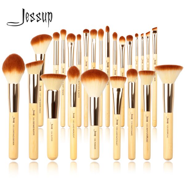 Herramientas de maquillaje Jessup Professional Makeup Brushes Set Foundation Powder Eyeshadow Liner Blending Brush Make Up Tools Kit Bamboo Synthetic Hair 230724