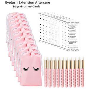 Outils de maquillage Kit de soin des cils Sacs Fournitures d'extension de cils Extensions de cils en gros Sac de soin Cartes d'instruction Brosses de nettoyage 230925