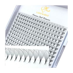 Make -upgereedschappen Lashkarat Pointy Lashes Premade Volume Fans Mega Tray Dunne stengel Russische wimperverlengingen 230208