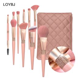 Make-up tools LOYBJ 10st Diamond make-up kwasten set Cosmetica Blending Tool Powder Foundation Blush Hoogtepunt Oogschaduw Wenkbrauw Wimperborstel 230724