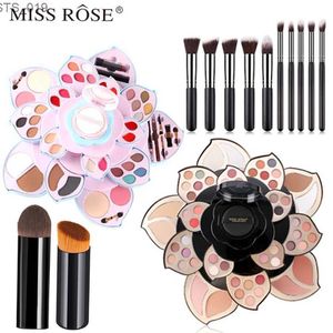 Outils de maquillage Miss Rose Professional Makeup Box Box Matte Glitter pour fard à paupières Powder Blush Women Palette multifonctionnelle Brosse de boîtier cosmétique