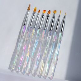 Outils de maquillage Misscheering 8pcsset Aurora acrylique Nail Art peinture stylos pour la conception doux mince brosse dégradé gel dessin bricolage 231020